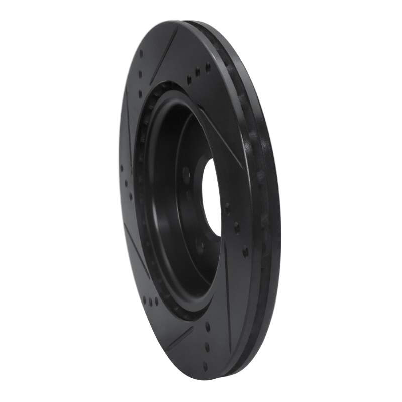 Mercedes-Benz CLA250 Brake Rotor (1) - Rear Right - R1 Concepts - Drilled & Slotted - Black - `14-`19